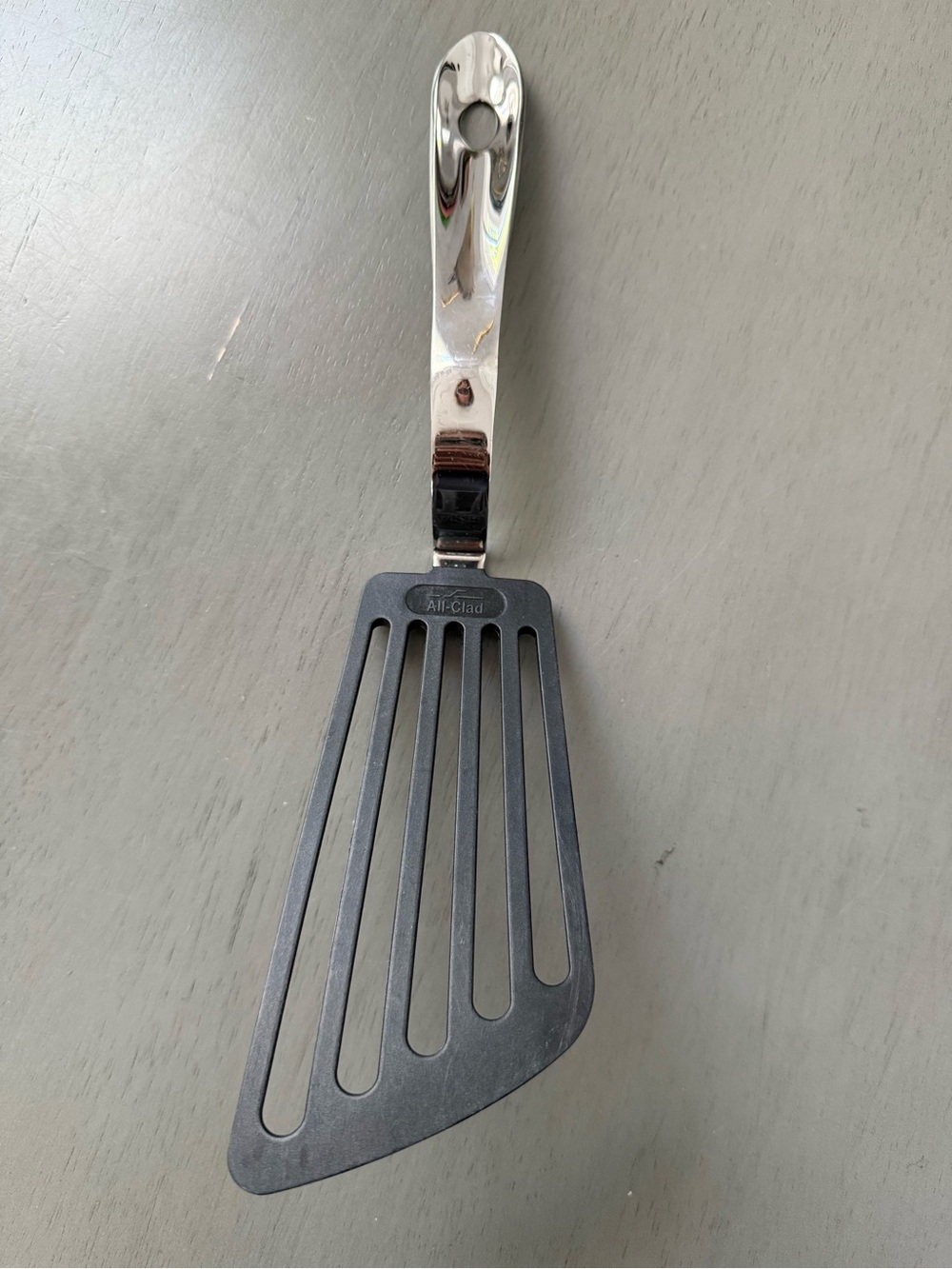 All-Clad Stainless Steel & Black Slotted Turner - Black